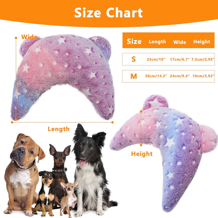 Pet Calming Pillow for Dogs, Soft U-Shaped Pillow Glow in the Dark, Joint Relief, Sleep Comfortably,Suit for Small, Medium, Large Dogs, Fluffy Pet Neck Pillow (S-Pink)