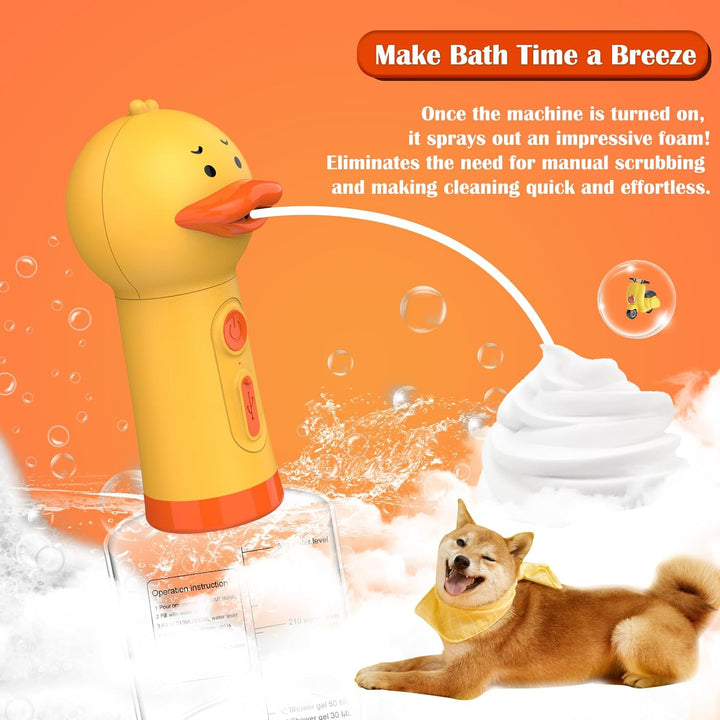 Electric Foaming Shampoo Dispenser for Dog and Cat Bathing, Rechargeable Soap Dispenser for Pet Bathing, Bathroom, Kitchen Sink, Toilet Cleaning