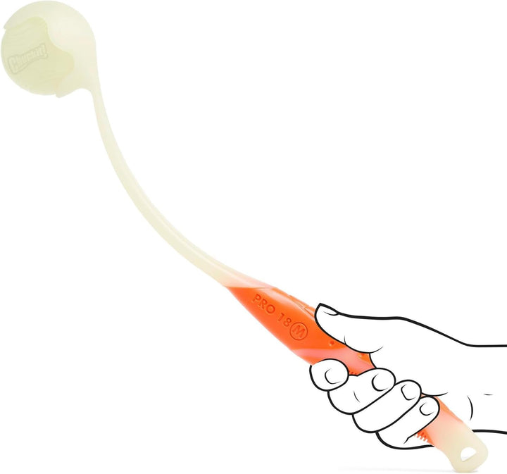 Chuckit Pro Fetch Toy Ball Launcher for Dogs; Compatible with Any  Medium Size 18 Inch + Max Glow Ball