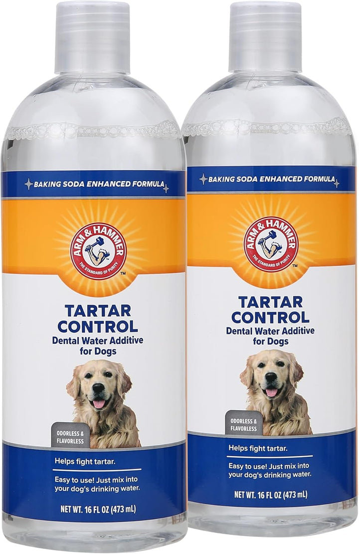Dog Water Additive for Dental Care - Bad Breath Eliminator for Dogs & Dog Breath Freshener - Dog Tooth Plaque Cleaner & Dog Tartar Remover - 16 Fl Oz Dental Rinse for Dogs - Package of 1