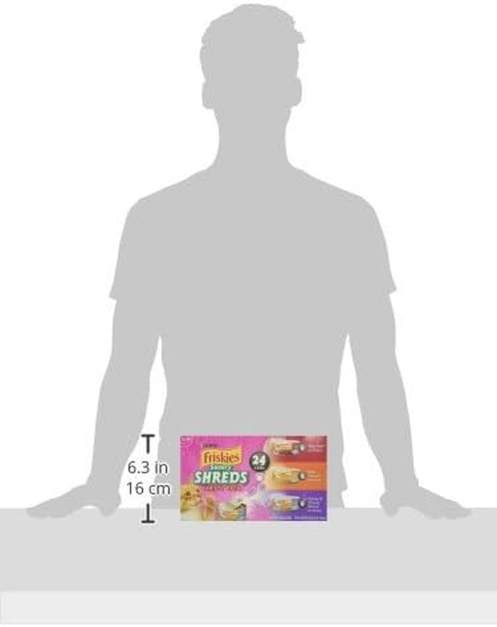 Purina  Gravy Wet Cat Food Variety Pack, Shreds with Beef, with Chicken, and Turkey and Cheese Dinner - (Pack of 24) 5.5 Oz. Cans