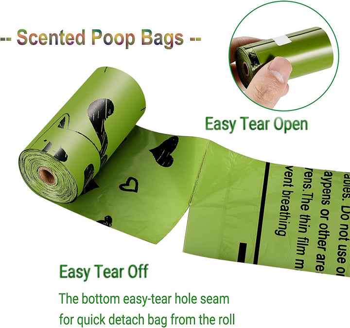 Dog Poop Bag, 540 Counts Biodegradable Dog Waste Bags with 1 Dispenser, Eco-Friendly Leak-Proof Pet Poop Bags for Doggy | Scented