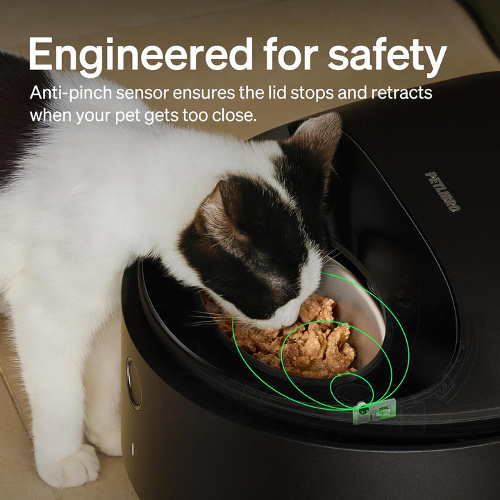 Automatic Cat Feeder Wet Food with Stainless Steel Bowl, Refrigerated Auto Cat Feeder with Semiconductor Cooling, 3 Fresh Meals for 3 Days, App-Controlled Pet Food Dispenser, Easy to Clean