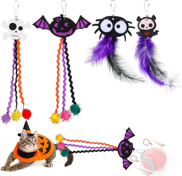 Interactive Cat Toy Ball - Automatic Interactive Cat Toys for Indoor Cats with 3 Tails, 2 Speeds Rechargeable Cat Enrichment Toys for Small/Medium/Large Cats to Keep Them Busy(Blue)