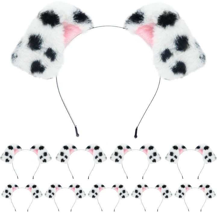 Dog Ears Golden Movable, Realistic Animals Ears Headband Brown, Fluffy Cat Bunny Bear Costume Halloween Christmas for Washing Makeup Cosplay Birthday Party