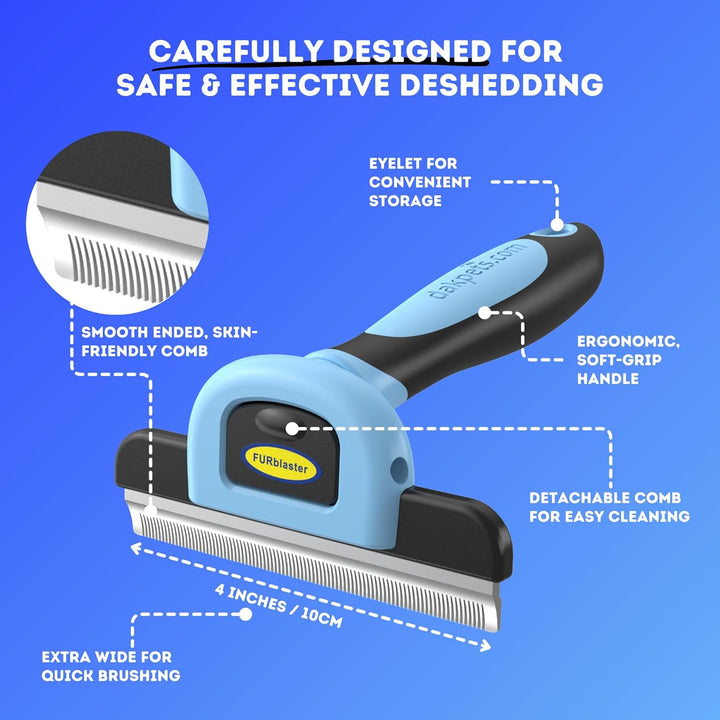 Deshedding Tool | Stainless Steel Grooming Brush for Shedding Fur Removal - Cats and Dogs