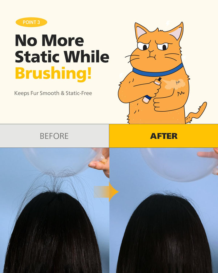 ] Unscented Cat Moisture Mist – Natural Leave-In Conditioner Spray for Cats – 95% Plant Extracts– Hydrating, Detangling, Static & Dander Control, 100% EWG Green