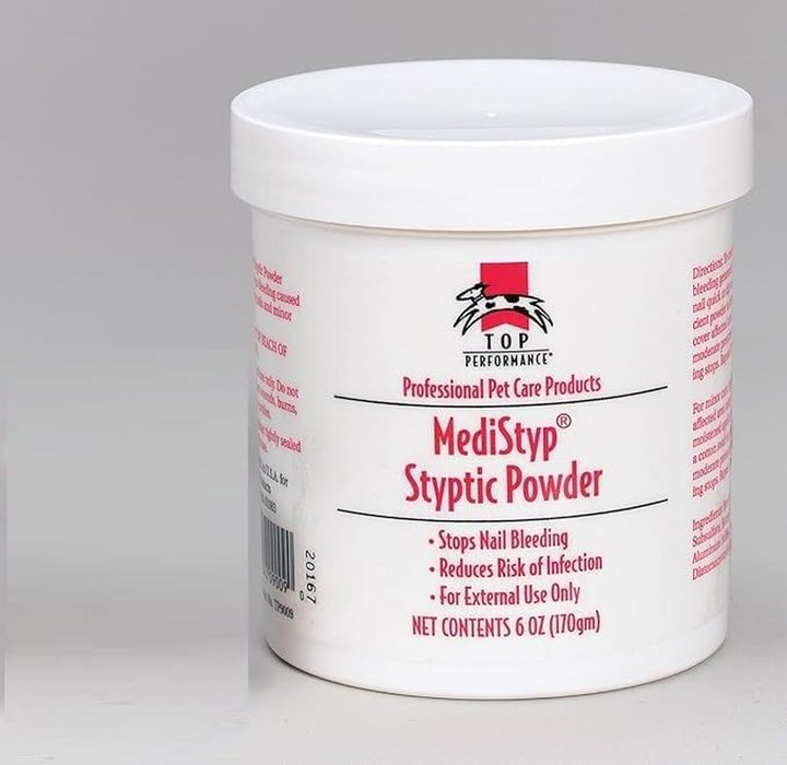 Medistyp Pet Styptic Powder with Benzocaine – Stops Pain, Stops Bleeding from Minor Cuts, 1/2-Ounce Size