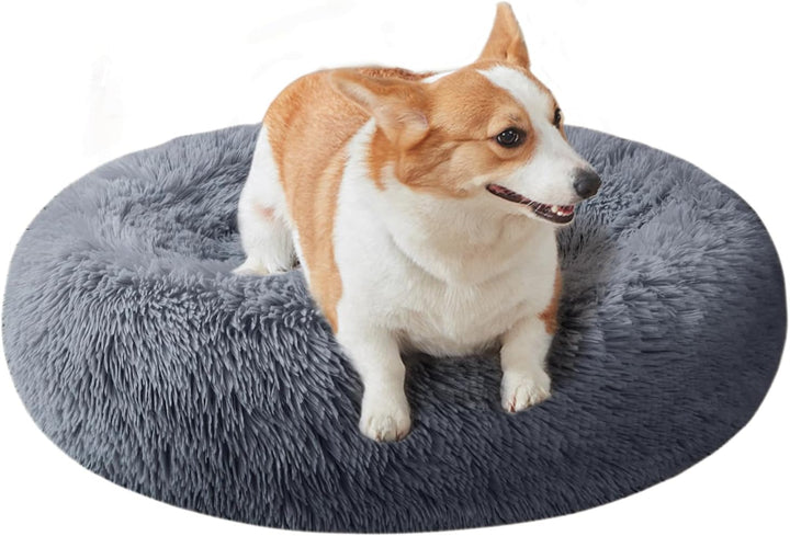 Dog Bed for Small Medium Large Dogs Cats, 20 Inch Calming Washable-Round Cozy Soft Pet Bed for Puppy and Kitten with Slip-Resistant Bottom
