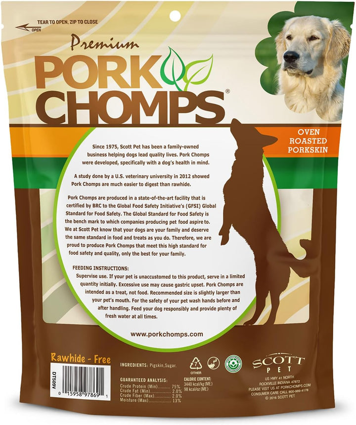Roasted Pork Skin Dog Chews, Ear Shapes, 10 Count