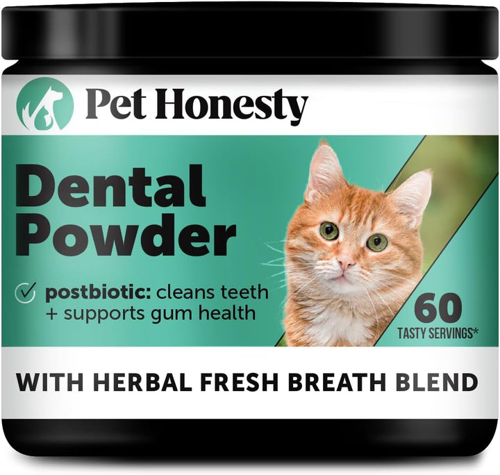 Dog Breath Freshener Dental Powder for Teeth Cleaning Plaque Off, Dental Care for Dogs, Tartar Remover for Teeth with Natural Herbal Blend + Postbiotics (Mint - 30 Servings)