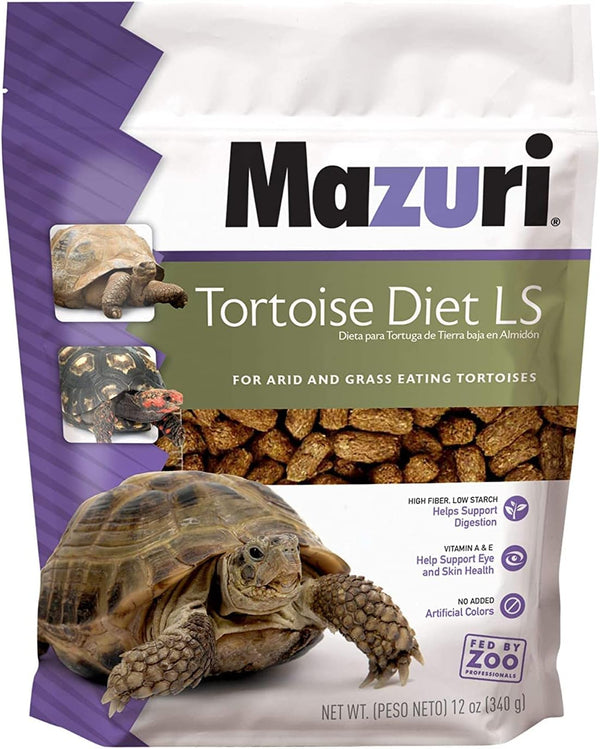 Low Starch Tortoise Diet, for African Spurred/Sulcata, Desert, Egyptian, Galapagos, Gopher, Greek, Leopard, Pancake, Radiated or Yellow-Footed Tortoise, 12 Oz