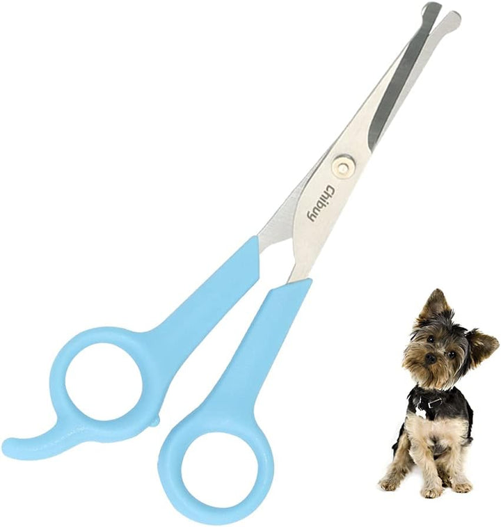 Professional Pet Grooming Scissors with round Tip Stainless Steel Dog Eye Cutter for Dogs and Cats, Professional Grooming Tool, Size 6.70" X 2.6" X 0.43" 1. Grey