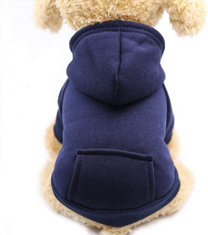Winter Dog Hoodie Sweatshirts with Pockets Warm Dog Clothes for Small Dogs Chihuahua Coat Clothing Puppy Cat Custume (Coffee, Small)