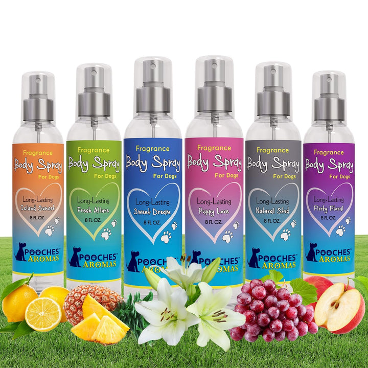 Natural Dog Cologne - Premium Grooming Spray - Long Lasting Spray - Deodorizing & Refreshing for Dogs, Adult Canines and Puppies - Aromas Scent to Refresh the Skin (Pack of 6)