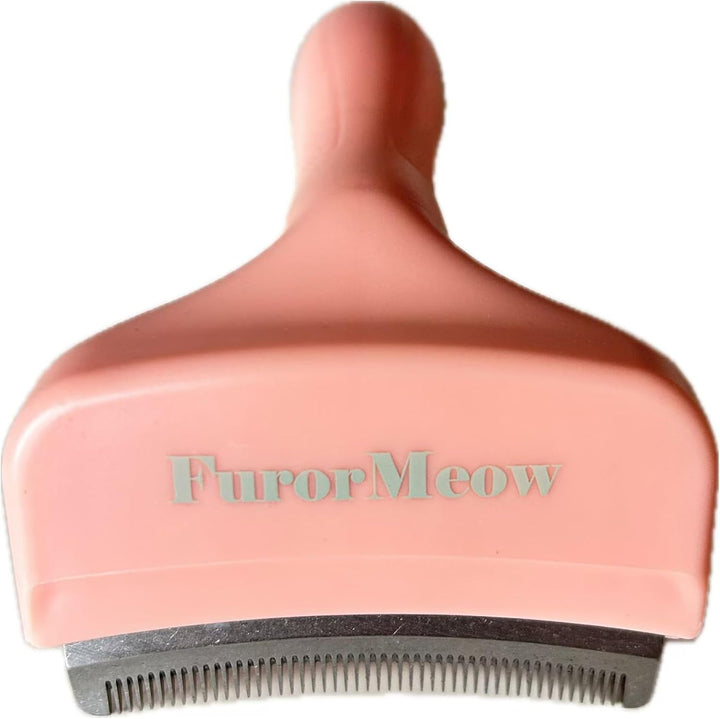 Pet Deshedding Tool with Curve Blade, Cat Grooming Brush, Tight V-Shaped Teeth Shedding Comb for Cats and Dogs (Green, Small)