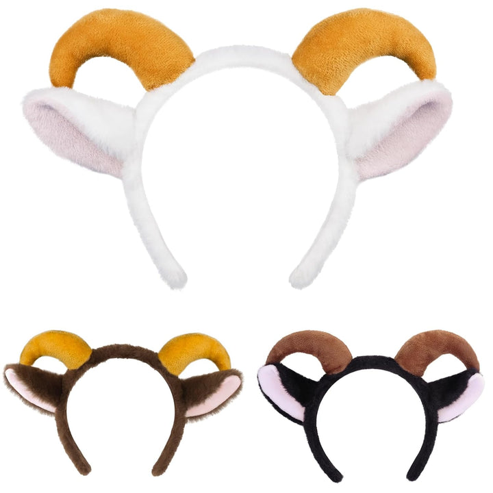 Dog Ears Golden Movable, Realistic Animals Ears Headband Brown, Fluffy Cat Bunny Bear Costume Halloween Christmas for Washing Makeup Cosplay Birthday Party