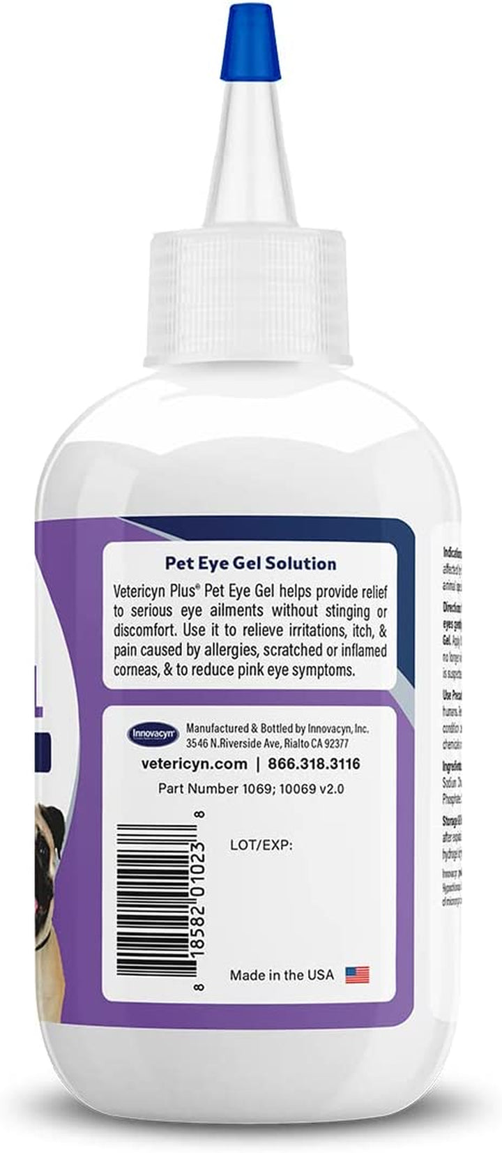 plus Pet Eye Gel | Dog and Cat Eye Ointment Alternative to Lubricate and Relieve Eye Irritations and Abrasions, Reduce Symptoms of Pink Eye in Dogs and Cats. 3 Ounces