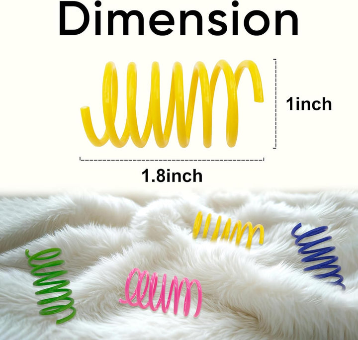 Cat Spring Toys, 30 Pack Cat Spiral Springs for Indoor Cats, Colorful & Durable Plastic Spring Coils Attract to Swat, Bite, Hunt, Interactive Toys for Kittens