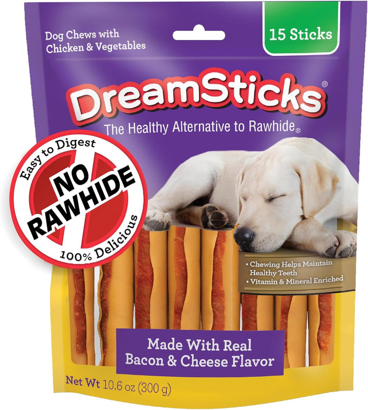 Dreamsticks with Real Chicken Chews for Dogs, 15 Count, These Easy-To-Digest Rawhide-Free Chews Are a Dog’S Favorite Distraction