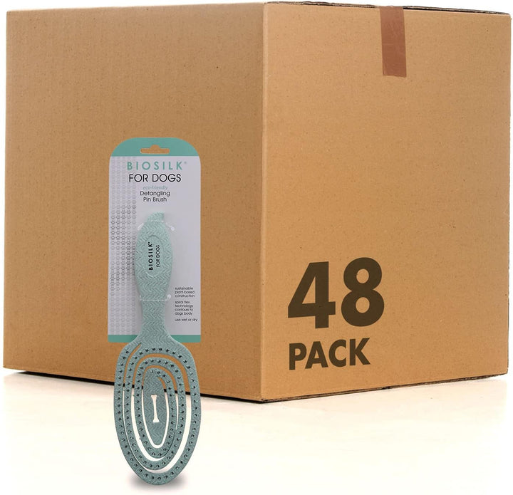 for Pets Eco-Friendly Detangling Pin Brush for Dogs in Mint Green | Easy to Hold Ergonomic Handle Dog Brushes, Wet or Dry Dog Hair Brush, Light Blue (Ff12806),Gray/Black