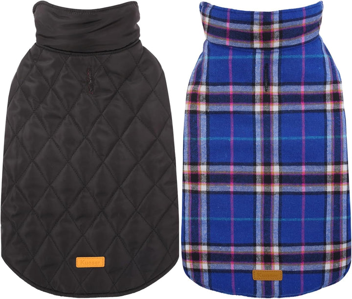 Waterproof Dog Coat, Reversible Dog Jacket for Small Dogs, Adjustable Durable Doggie Winter Coat Warm Cozy Puppy Cold Weather Apparel from Small to Large Breed, Bright Red S