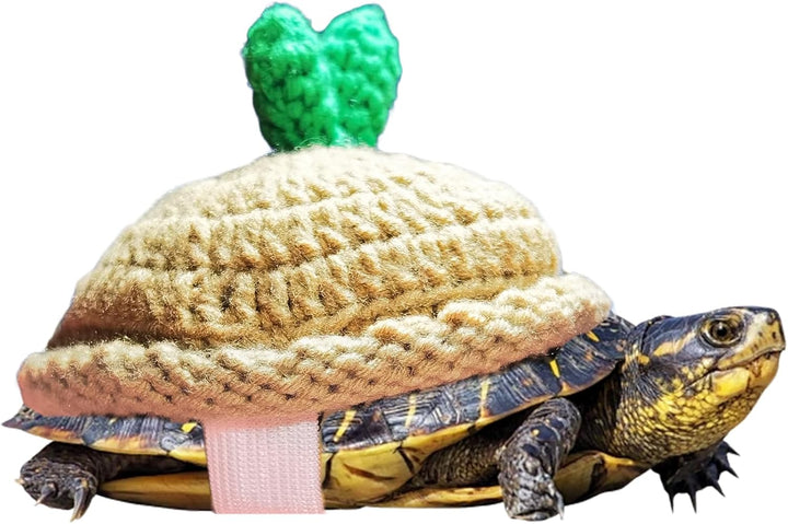 Sweater for Turtle, Handmade Knitted Sweater for Tortoise, Warm Small Animal Sweater, Knitted Pet Apparel with Adjustable Strap, Pet Cosplay Costume for Halloween (Red Stegosaurus, M)