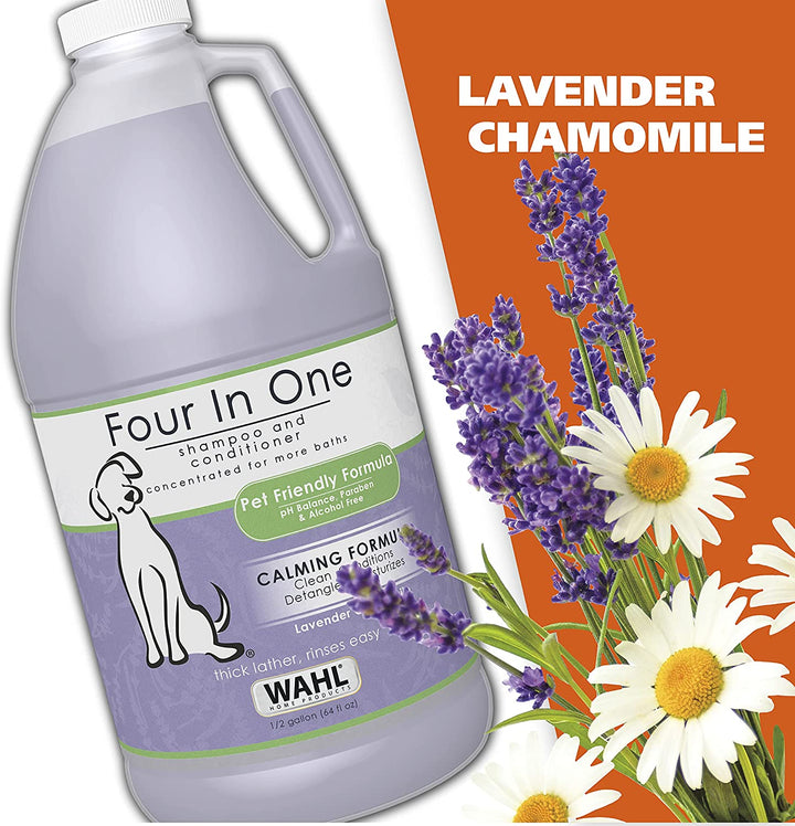 USA 4-In-1 Calming Pet Shampoo for Dogs with a Lavender Chamomile Scent – Cleans, Conditions, Detangles, & Moisturizes - Pet Friendly Formula – 64 Oz - Model 821000-050