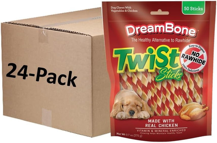Twist Sticks, Made with Real Chicken, Rawhide-Free Chews for Dogs, 50 Count