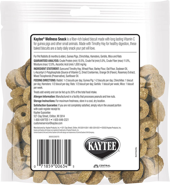 Super C Bites Treat for Pet Guinea Pigs, Adult Rabbits, Chinchillas, and Other Small Animals, Cranberry and Orange, 4 Oz