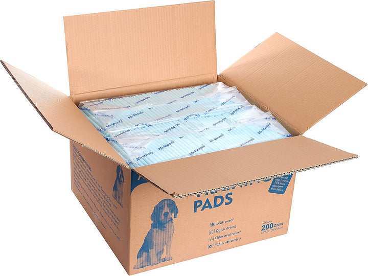 All-Absorb, Small 17.5" X 23.5", 120 Count, Dog and Puppy Training Pads, Ultra Absorbent and Odor Eliminating, Leak-Proof 5-Layer Potty Training Pads with Quick-Dry Surface, Blue, A05