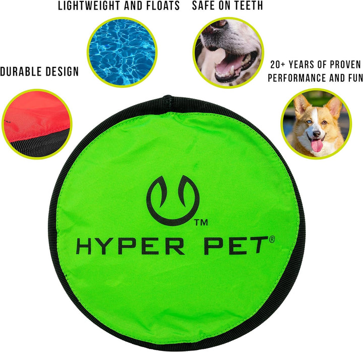 Flippy Flopper 9" Flying Disc Soft Dog Toy, Floats in Water & Safe on Teeth, for All Breeds, Pack of 2 (Colors May Vary)