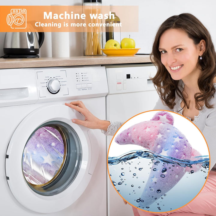 Pet Calming Pillow for Dogs, Soft U-Shaped Pillow Glow in the Dark, Joint Relief, Sleep Comfortably,Suit for Small, Medium, Large Dogs, Fluffy Pet Neck Pillow (S-Pink)