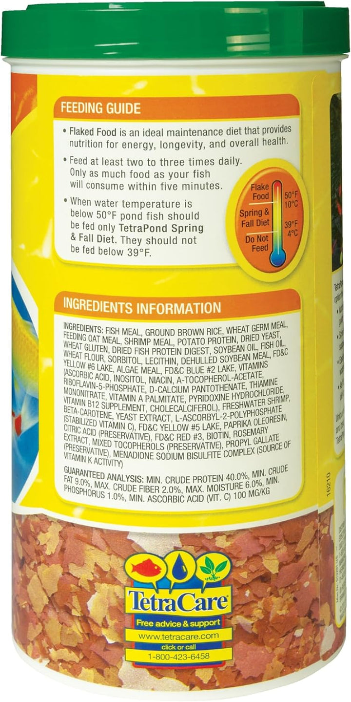 pond Pond Flakes, Complete Nutrition for Smaller Pond Fish, Fish Food for Goldfish and Koi Fish, 6.35 Ounces
