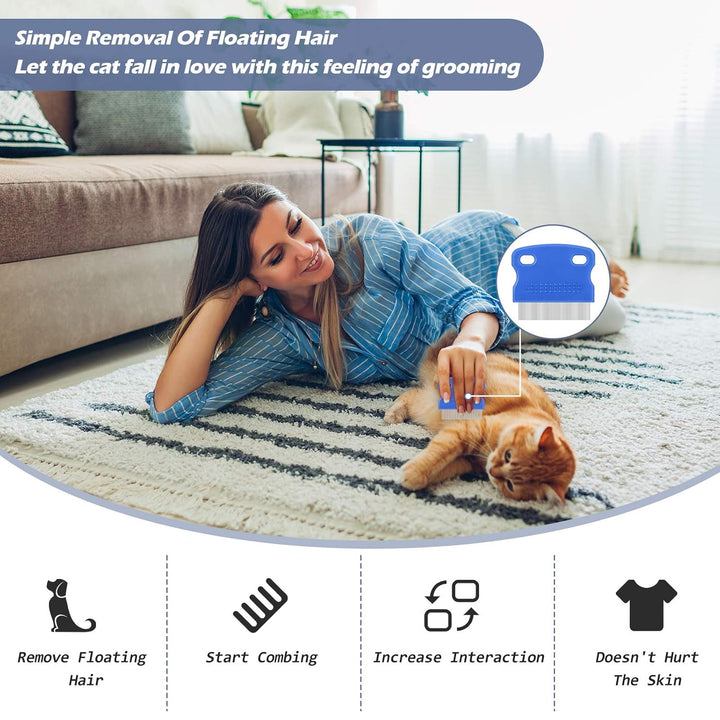 10 Pieces Tear Stain Remover Comb Dog Flea Comb Pet Grooming Comb Stainless Steel Teeth with Plastic Handle for Medium and Small Dogs Cats Removing Flea Dandruff Flakes and Stain