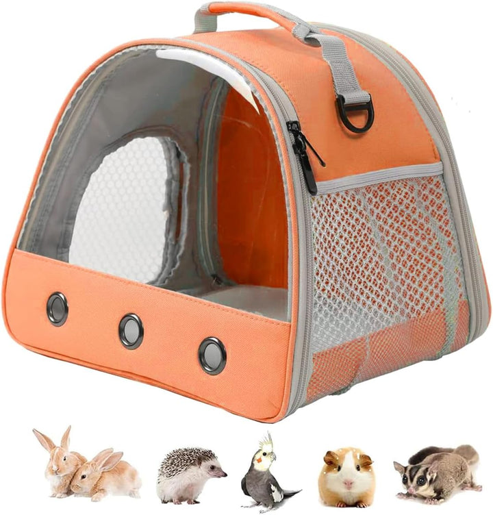 Guinea Pig Carrier Backpack, Clear Bubble Window Backpack for Guinea Pig, Bunny Rat Bird (Black, Carrier)
