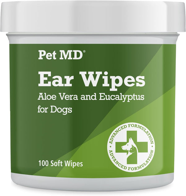 - Dog Ear Cleaner Wipes - Otic Cleanser for Dogs to Stop Ear Itching, and Infections with Aloe and Eucalyptus - 100 Count