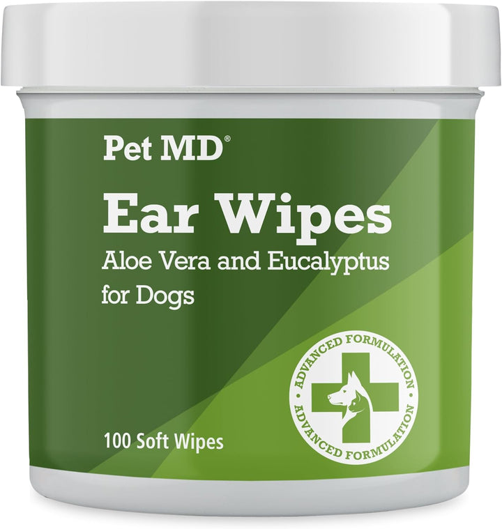 - Dog Ear Cleaner Wipes - Otic Cleanser for Dogs to Stop Ear Itching, and Infections with Aloe and Eucalyptus - 100 Count