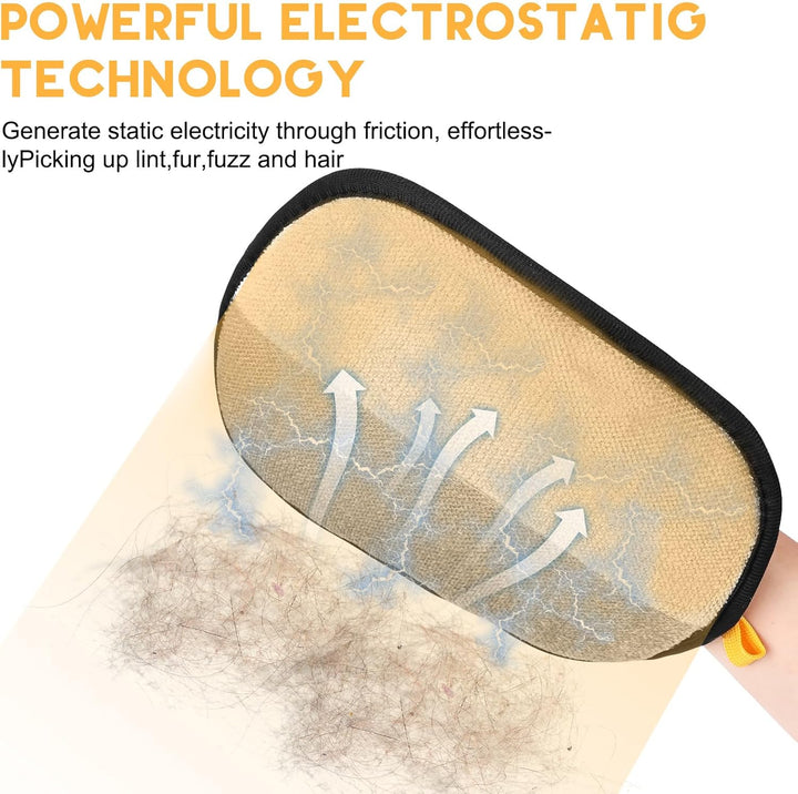 Magic Brush Pet Hair Remover, Upgrated Five-Finger Electrostatic Pet Hair Removal Gloves, Cat & Dog Hair Remover for Couch, Furniture,Clothing, Animal Fur Removal Tool, Cat Grooming Gloves-1Pcs