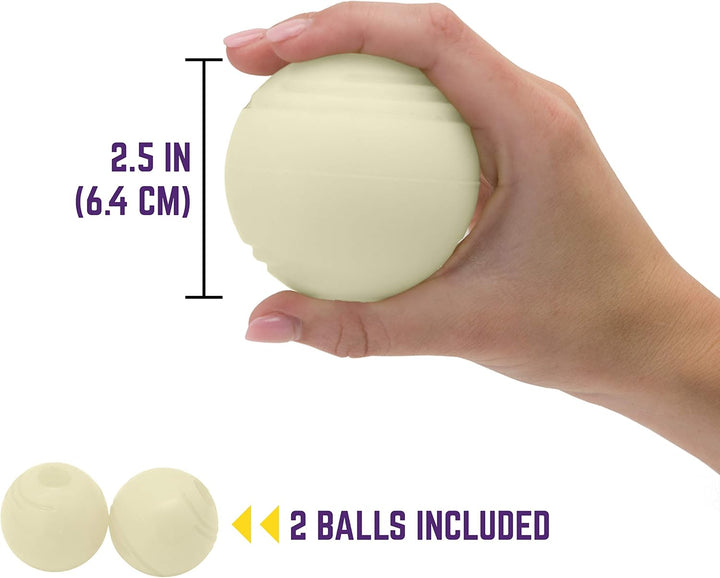 Glowing Fetch Ball, Dog Ball Toys, 2.5" 2-Pack Balls