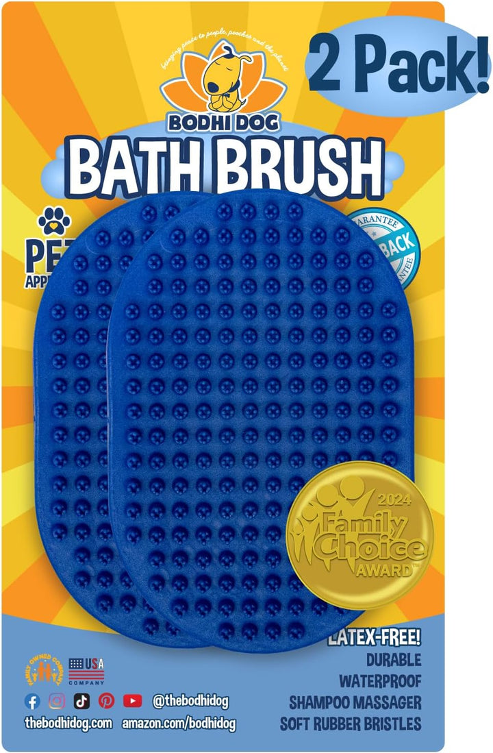 Shampoo Brush - Pet Grooming & Bath Supplies for Dogs and Cats - Bath Brush for Long & Short Hair - Premium Scrubber for Shower, Bathing & Massage (One Pack, Blue)