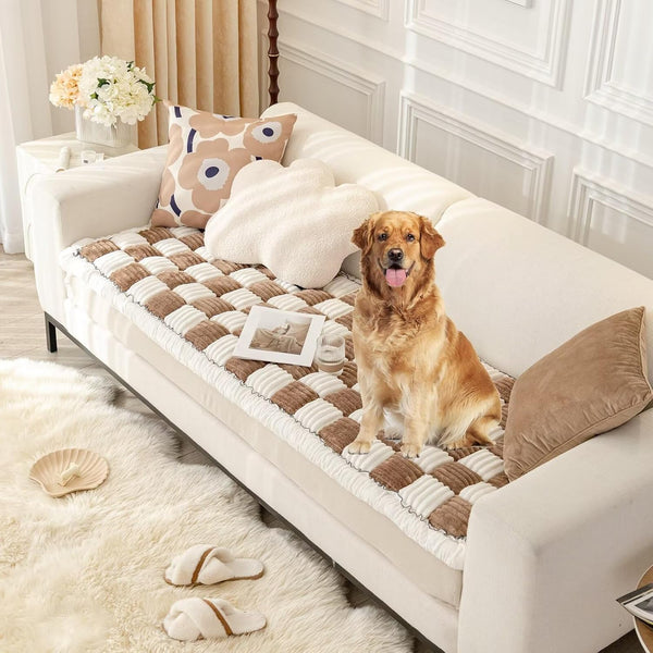 Dog Couch Cover Protector, Dog Couch Coves for Sofa, Couch Cushion for Dogs Washable, Pet Mat Bed Couch Covers for Large Dogs (27.5 X 70.86 Inch, Dark Khaki)