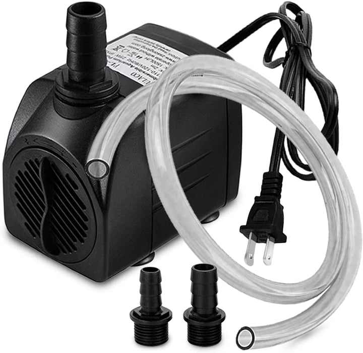 400GPH Submersible Pump with 5 Ft Tubing, (1500L/H 25W) Durable Fountain Water Pump for Pond Fountain, Aquariums Fish Tank, Statuary, Hydroponics