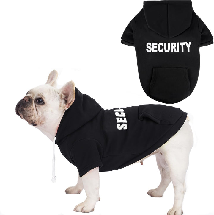 Dog Sweaters Hoodies for Large Dogs Security Ultra-Soft Fleece Dog Sweatshirt Cold Weather Pet Winter Clothes with Pocket for Small Medium Large Dogs (XL (Back: 24.2",Chest: 34.2"), Security)