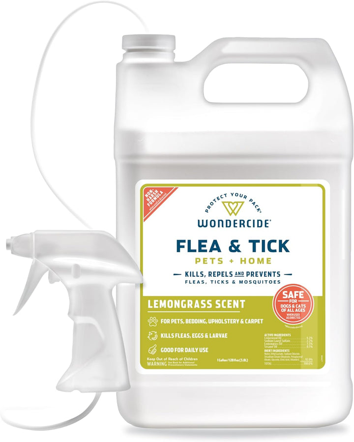 - Flea, Tick & Mosquito Spray for Pets and Home with Natural Essential Oils - Killer, Control, Prevention, Treatment - Lemongrass 16 Oz