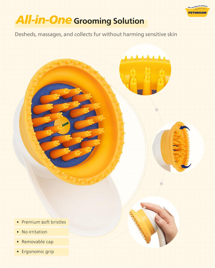 [] Cat Brush for Shedding Cats,Dogs, Kitten | Gentle Deshedding & Grooming Tool for Short or Long Hair | Safe Massage Brush for Sensitive Skin | Sturdy, Durable, and Portable