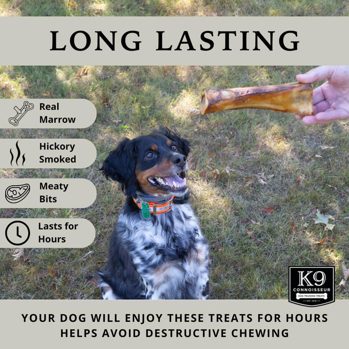 Beef Marrow Large Dog Bones Long Lasting for Aggressive Chewers - USA Made Single Ingredient Champ Bones for Large Dogs over 50 Pounds - 3 Pack