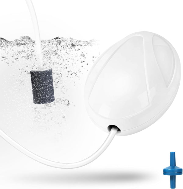 Aquarium Air Pump, 20 Gallon Fish Tank Air Pump, Fish Bubbler, Hydroponic Oxygen Aerator, with Airline Tubing, Stone, Check Valve