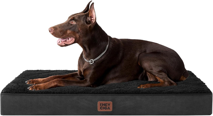 Orthopedic XL Dog Beds for Extra Large Dogs with Removable Washable Cover for Crate, Grey, 41X27
