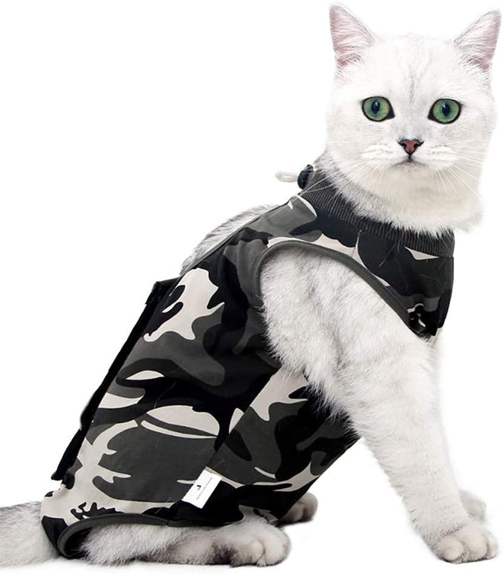 Cat Recovery Suit for Abdominal Wounds or Skin Diseases, Cat Onesie for Cats after Surgery Female Kitten Recovery Suit, Breathable E-Collar Alternative for Cats after Spay anti Licking Wounds